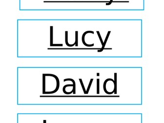 Name cards for writing