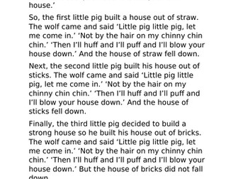 T4W own version of The 3 Little Pigs