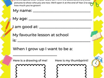 Time Capsule Activity Sheet