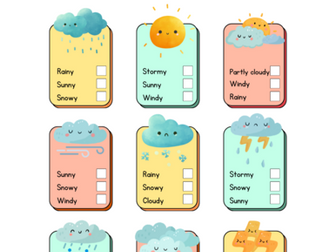 Worksheet Weather, Temperature, Seasons