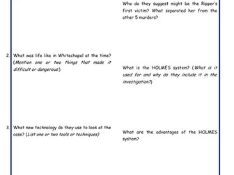 Video Sheet: Jack the Ripper: Case reopened