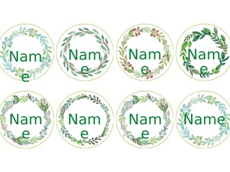 Leaf Wreath Name Labels