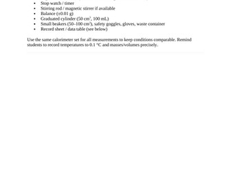 calorimeter experiment