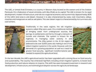 Cross Curriculum Comprehension - SMART Irrigation Systems - Desert to Oasis