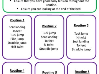 Trampolining routines