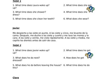 Spanish daily routine