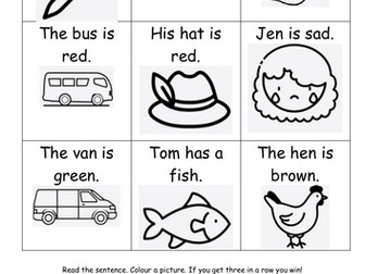 Early Reader/SEND/ADHD Decodable Tic-Tac-Toe