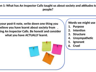 Inspector Calls Revision Lessons