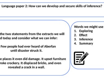 Language Paper 2 Aberfan Question 1 and 2