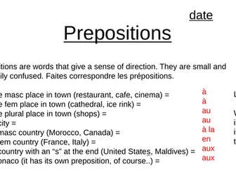 French prepositions