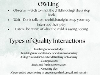 Quality interactions poster