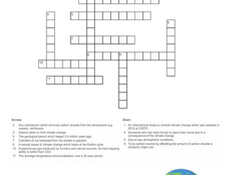 Climate Change - Crossword
