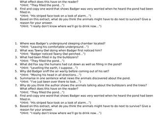 Animals of Farthing Wood 3 days Guided Reading