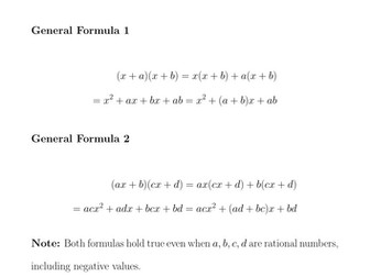Algebraic Multiplication Worksheet with Task Cards