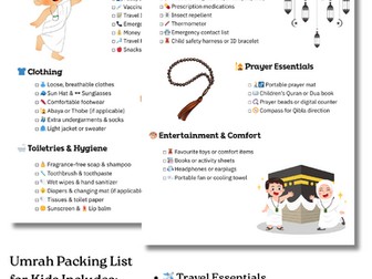 umrah packing list for kids pdf download - umrah packing list for kids pdf