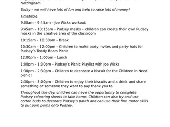 Children in Need Planning EYFS