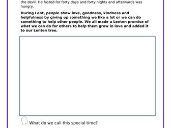 Ash Wednesday lesson EYFS