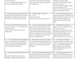 Ratio differentiated worksheet
