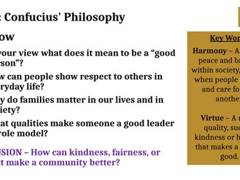 Confucius' Philosophy