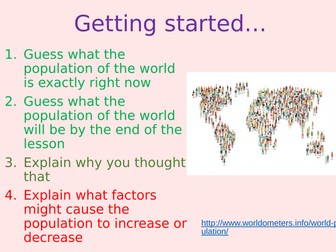GCSE & Common Entrance- Population