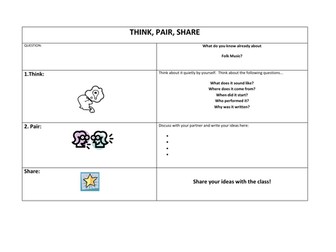 Think-Pair-Share Music Worksheets