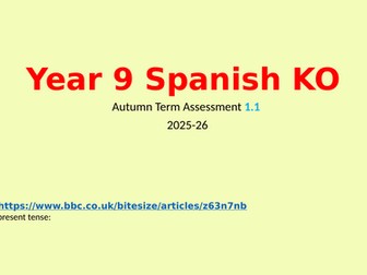 Knowledge organiser for the Present tense