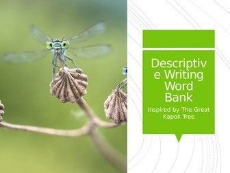 Descriptive writing word bank inspired by The Great Kapok Tree