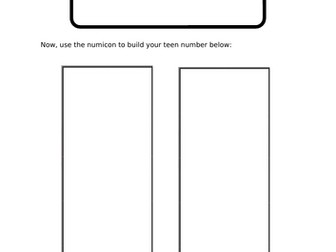 numicon partitioning with teen numbers