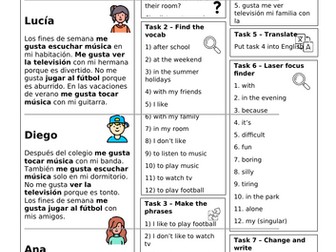 Spanish easy hobby reading