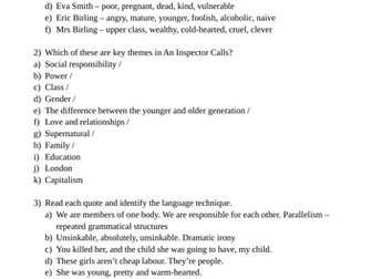 An Inspector Calls All Concepts Revision