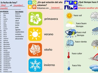 Date, season & weather slide - Spanish