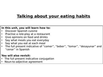 Food, drinks and mealtimes