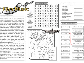 Film Music Worksheet 3 (Cover Lesson)
