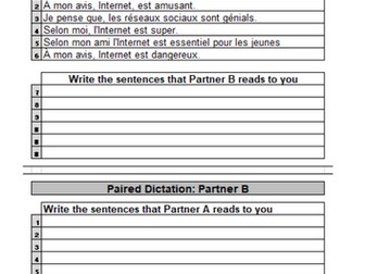 New GCSE advantages and dangers of internet paired dictation activity