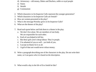 An Inspector Calls Revision Quiz