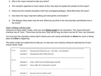 Scriptwriting Cover with Optional Practical Follow-up