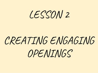 Creating Engaging Openers – Full Lesson Pack (Tutor Plan + Pupil Slides)