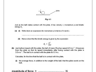CIE AS PHYSICS 9702 MOMENTUMN WORKSHEET