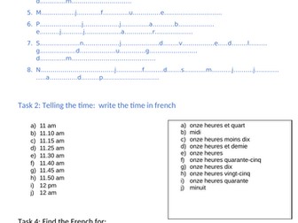 Scaffolding sheet for lesson QU’EST-CE QU’ON VA FAIRE?