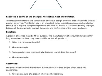 A Level Business Theme 1: 1.3.1 Product Design