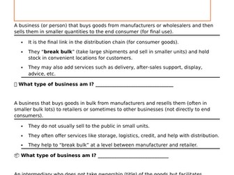 A level Business Theme 1: 1.3.4 Distribution