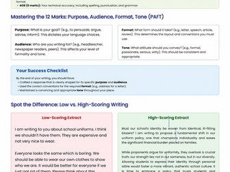 WJEC EDUQAS GCSE English Language - Paper 2 Section B Support