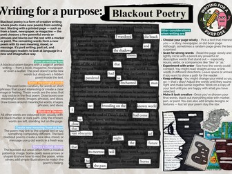 Writing for a Purpose: Blackout Poetry KS2+