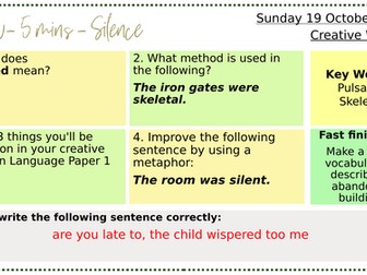 English Language Paper 1- Creative Writing