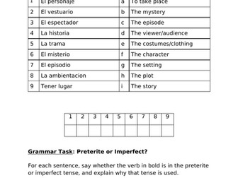 "Gran Hotel": Spanish Listening/Comprehension activities and grammar tasks (KS5/post beginners)