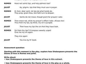 Romeo and Juliet Assessment (Love)