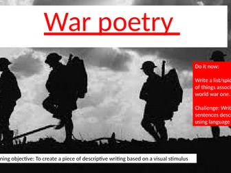 War Poetry descriptive writing