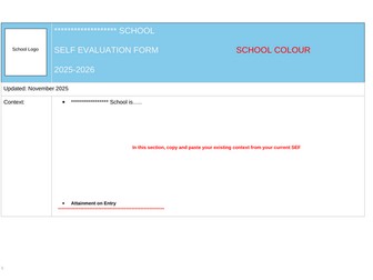 School SEF (Based on the new OFSTED Inspection Framework 2025)