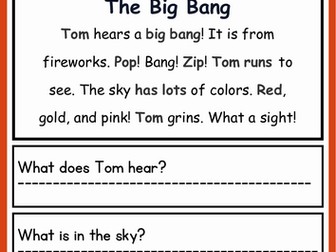 Diwali CVC Decodable Short Stories worksheets with Comprehension Questions