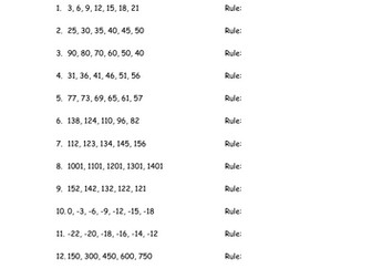 Sequences Worksheets